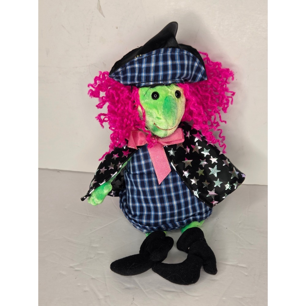 Ty Beanie Kids Scary the Witch Plush Doll 2001 Pink Hair Star Cape Halloween